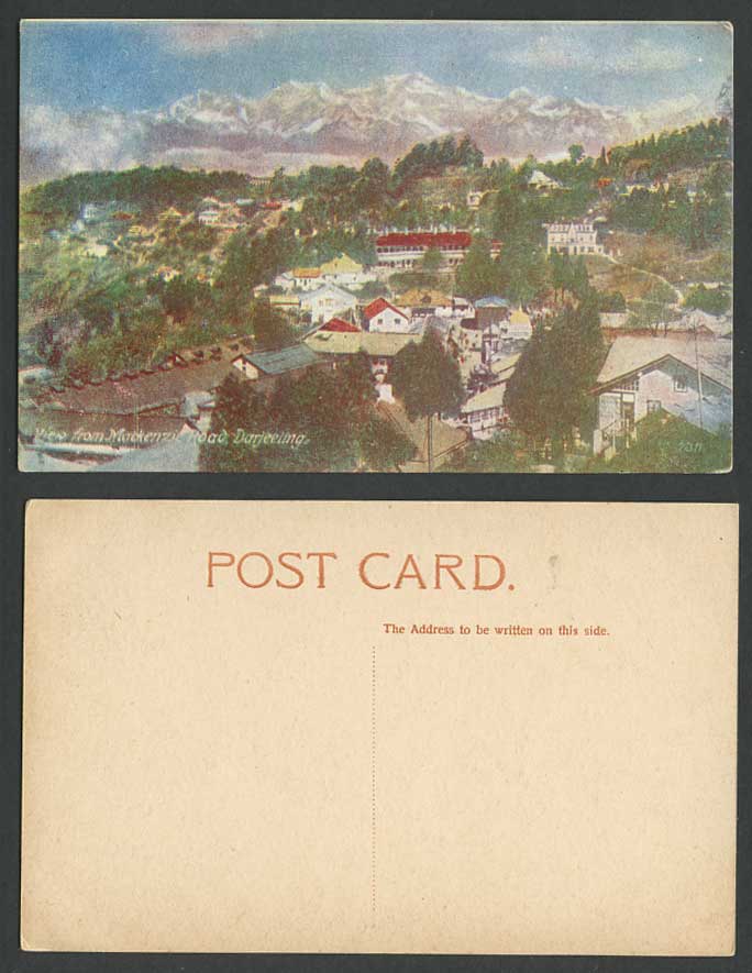 India Old Colour Postcard Darjeeling View from Mackenzie Road Panorama Moutnains