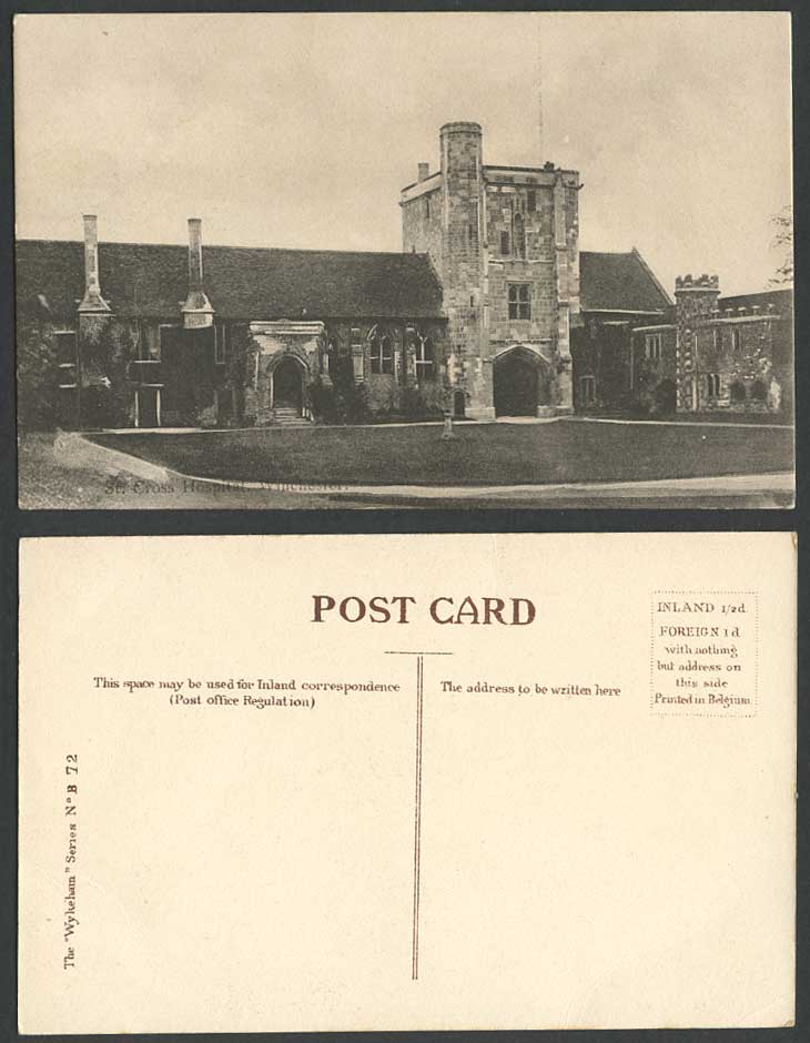 Winchester St. Cross Hospital Hampshire Old Postcard Medical Wykeham Series B 72