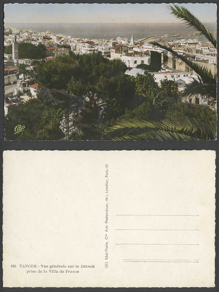 Morocco Old RP Postcard TANGER Detroit General View from Villa de France Harbour