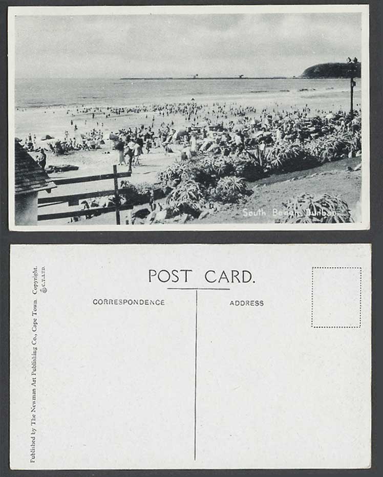South Africa Durban South Beach Seaside Panorama Old Postcard Newman Art Publish