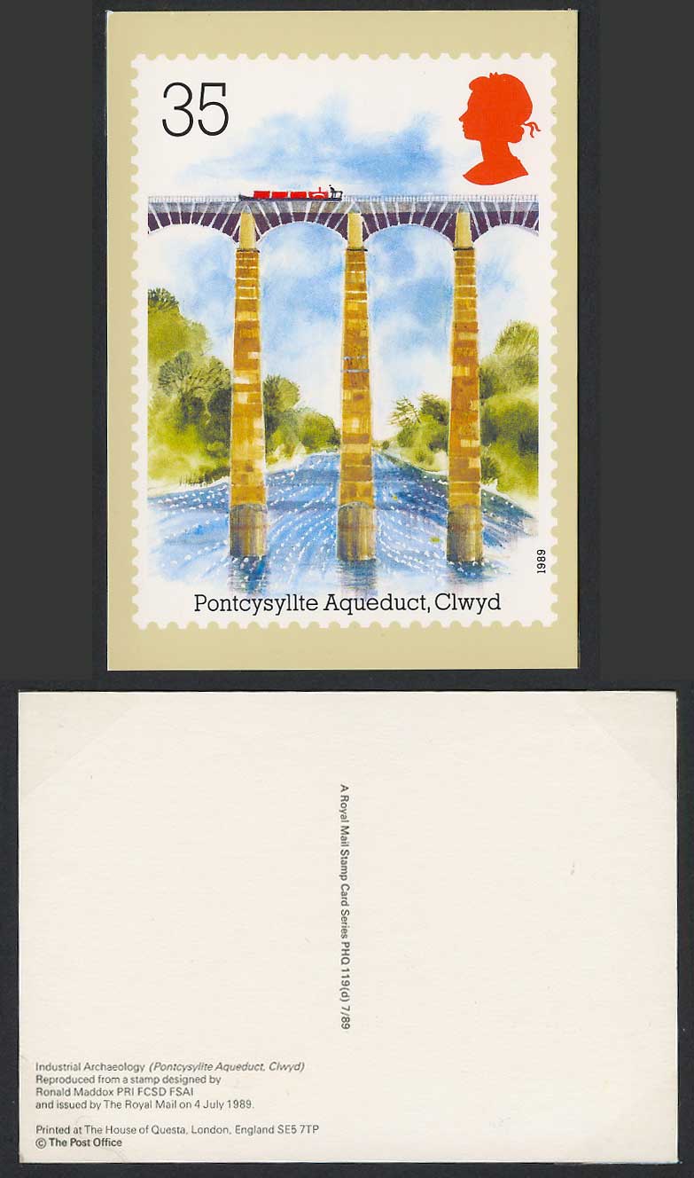 PHQ Card Industrial Archaeology, Pontcysyllte Aqueduct Clwyd 35p Postcard Bridge