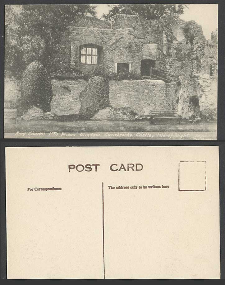 Isle of Wight, King Charles 1st's Prison Window, Carisbrooke Castle Old Postcard