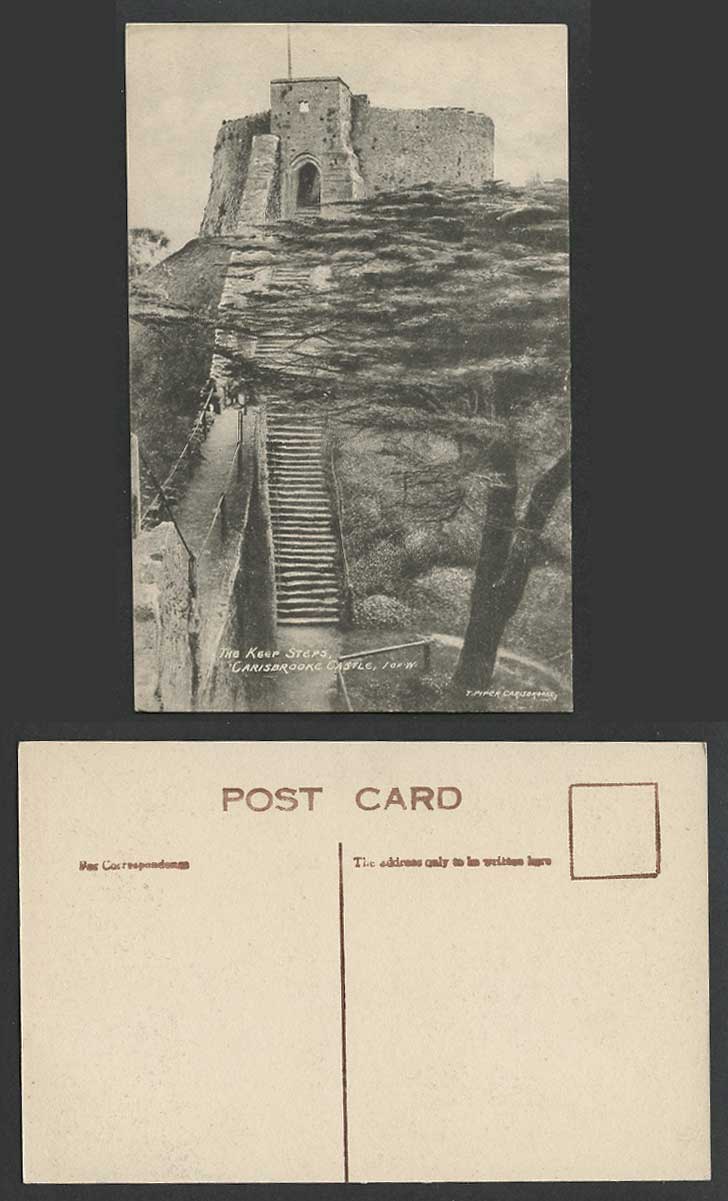 Isle of Wight Carisbrooke Castle The Keep Steps Ruin I of W Old Postcard T Piper