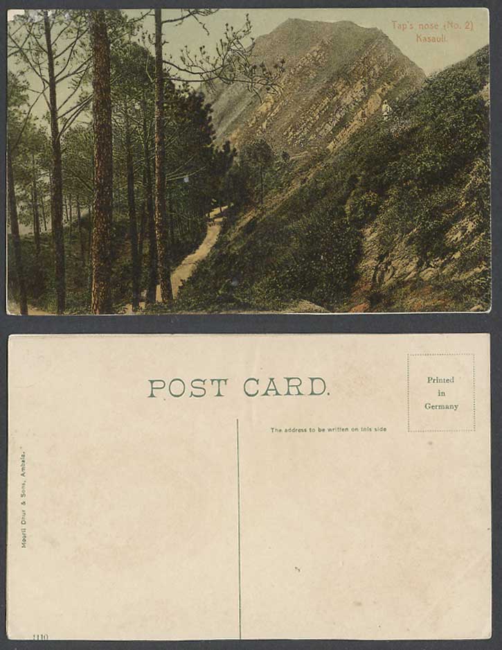 India Old Colour Postcard KASAULI TAP'S NOSE No.2 Himachal Pradesh Mountain Road
