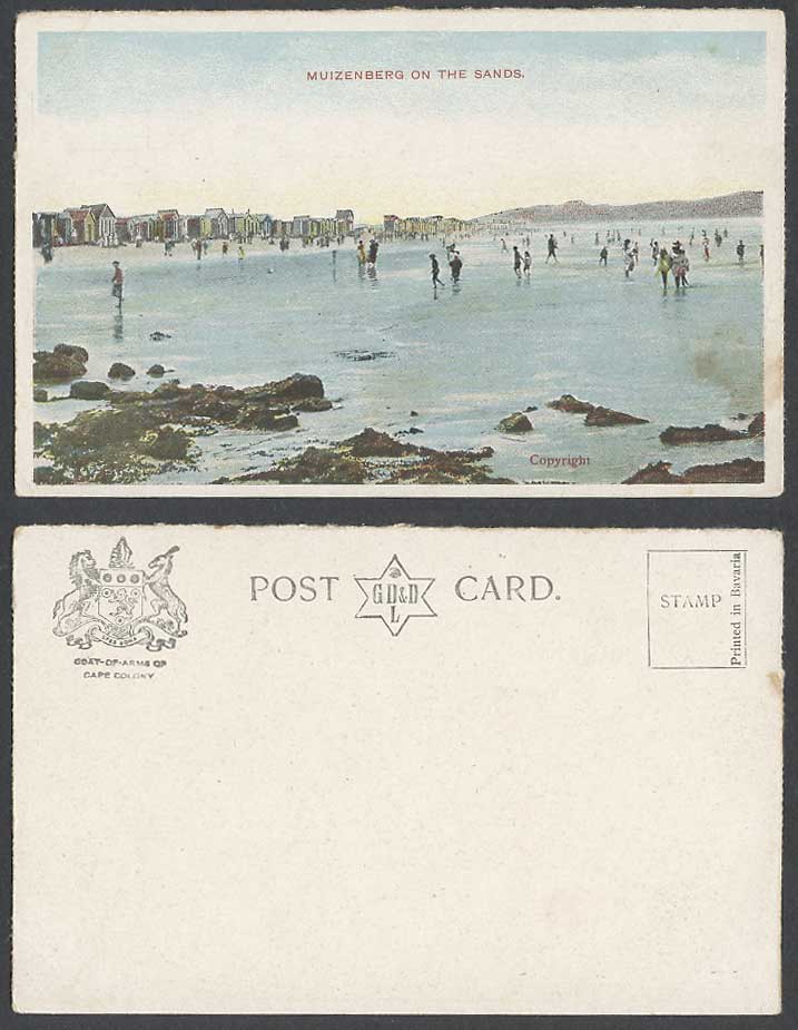South Africa Old Colour Postcard MUIZENBERG on The Sands, Beach Huts Panorama UB