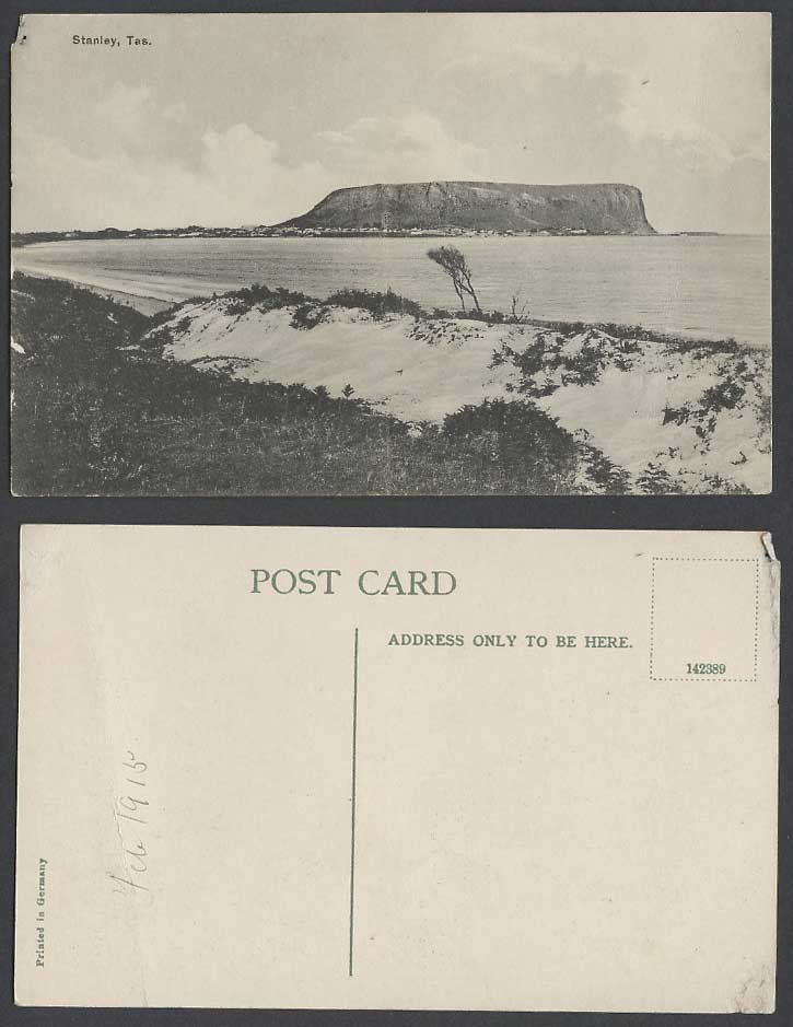 Australia Tasmania Stanley 1915 Old Postcard North-West Coast Panorama Rock Mts.