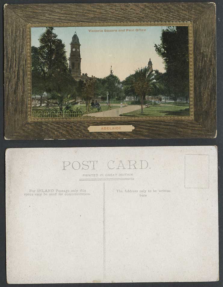 Australia Adelaide Victoria Square & Post Office Clock Tower Old Colour Postcard