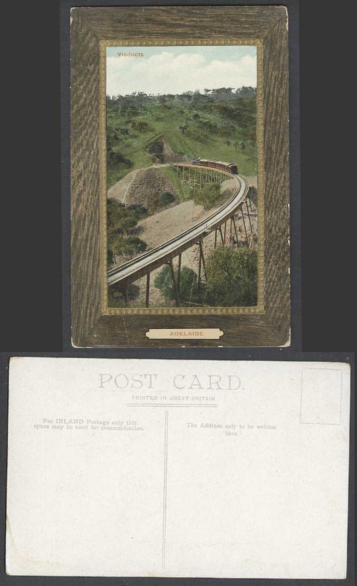 Australia Old Postcard Adelaide Viaducts Bridge Railway Tunnel Locomotive Train