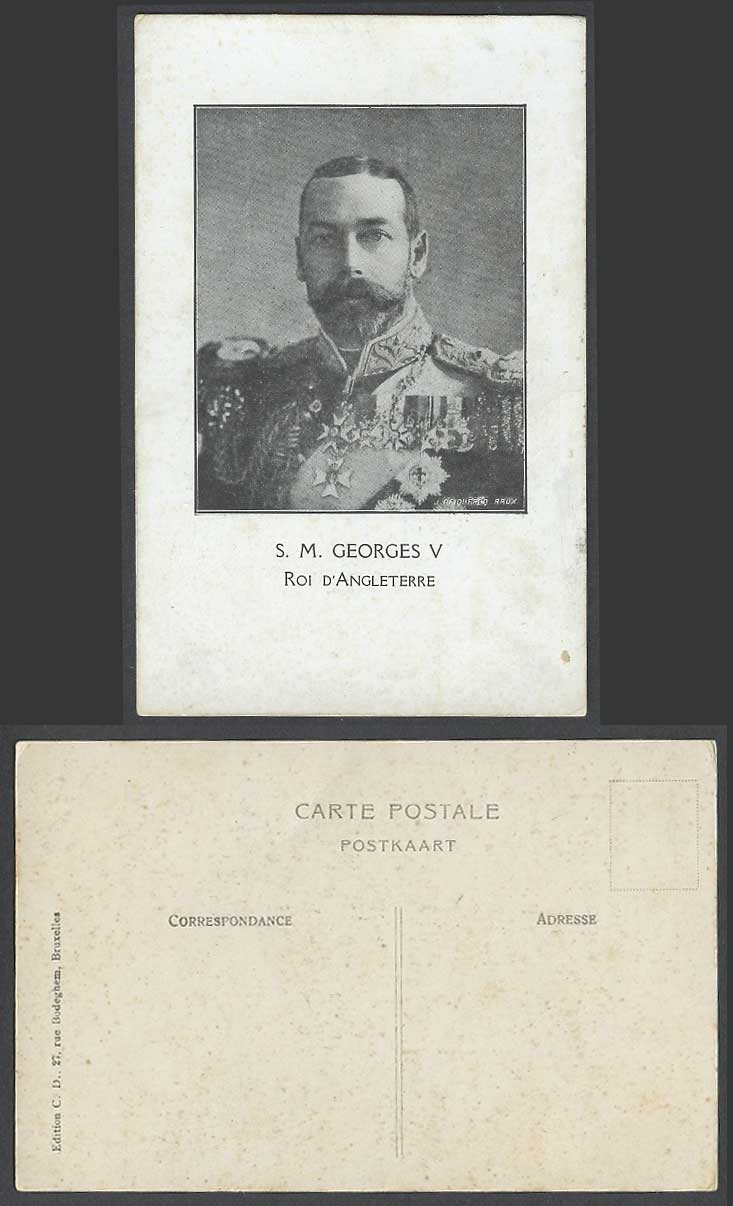 British Royalty S.M. George V Roi d'Angleterre King George 5th KG5 Old Postcard