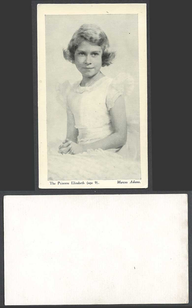 Princess Elizabeth Age 9 British Royalty Girl Children Marcus Adams Old Postcard