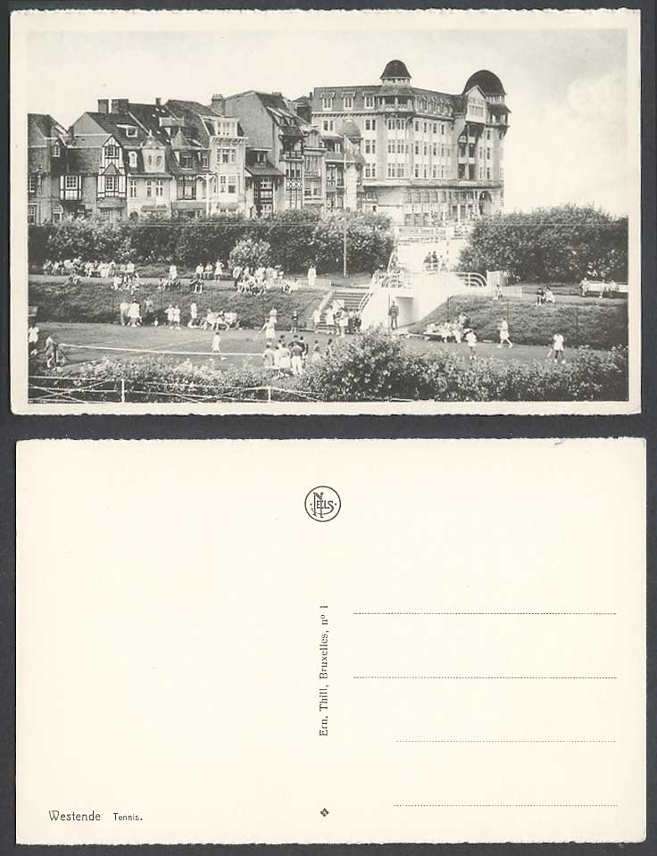 Belgium Old Postcard Westende Tennis Club, Tennis Court & Players, Sport Sports