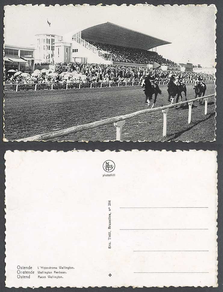 Belgium Ostende Hippodrome Wellington Horses Race Course Racecourse Old Postcard