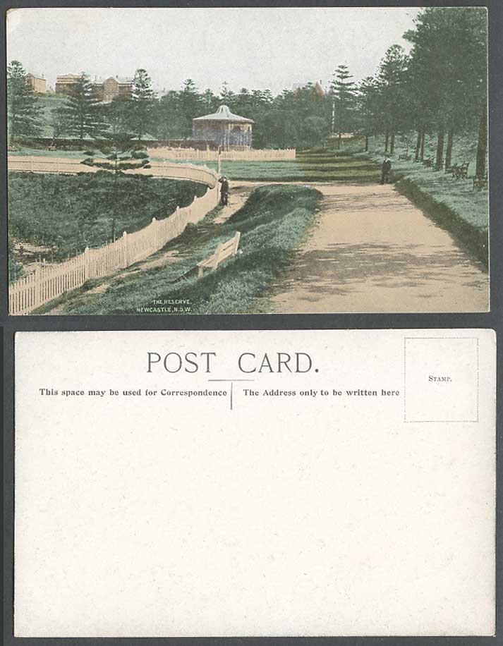 Australia Old Colour Postcard The Reserve, Newcastle, Bandstand, New South Wales