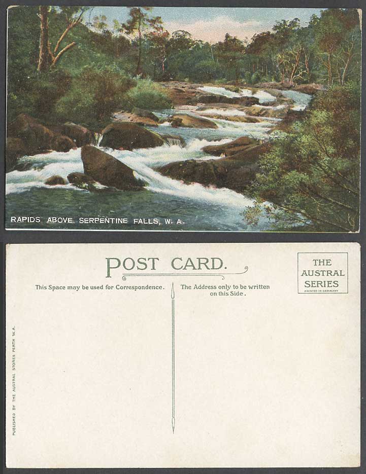 Western Australia Old Postcard Rapids above Serpentine Falls River Darling Range