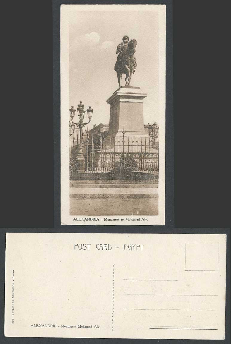 Egypt Old Postcard Alexandria Monument to Mohamed Aly Statue Alexandrie Bookmark