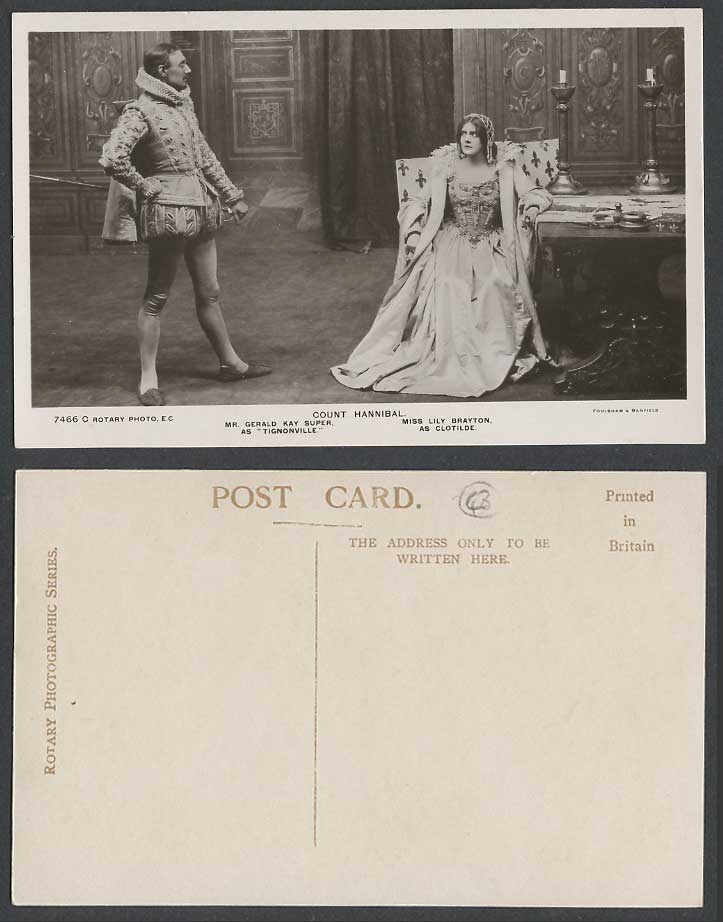 Lily Brayton Clotilde & Gerald Kay Super Tignonville Count Hannibal Old Postcard