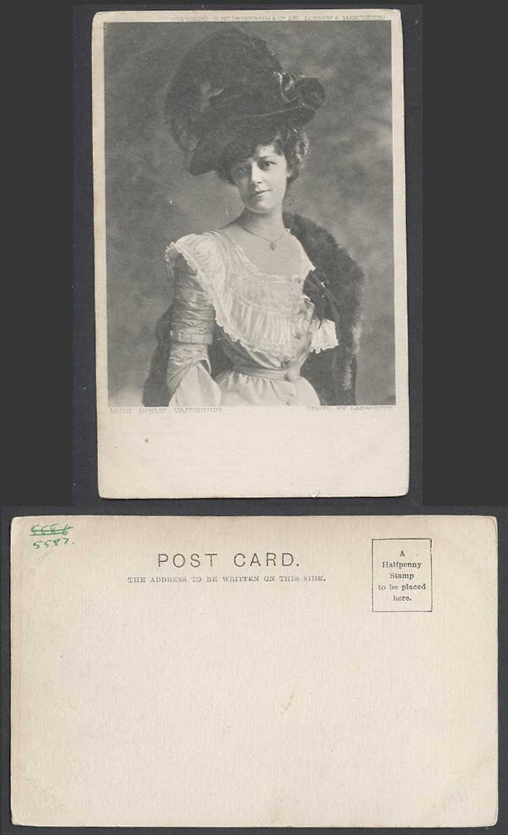 Actress Miss Irene Vanbrugh, Hat, Photo by Lafayette Old Undivided Back Postcard