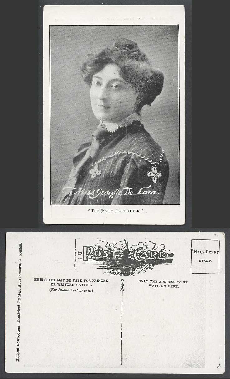 Actress Miss Georgia de Lara, The Fairy Godmother Old Postcard Holland Rowbottom
