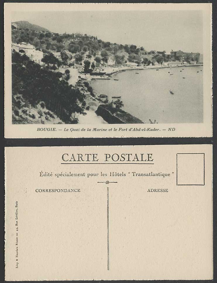 Algeria Old Postcard Bougie, Quai de la Marine Fort d'Abd-el-Kader Quay Fortress