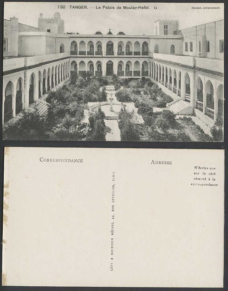Morocco LL 132 Old Postcard Tanger Palais de Moulay-Hafid Palace Fountain Garden