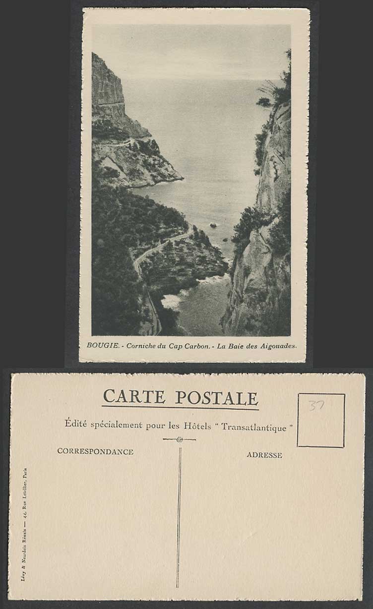 Algeria Old Postcard BOUGIE Corniche du Cap Carbon Baie des Aigouades Bay Cliffs