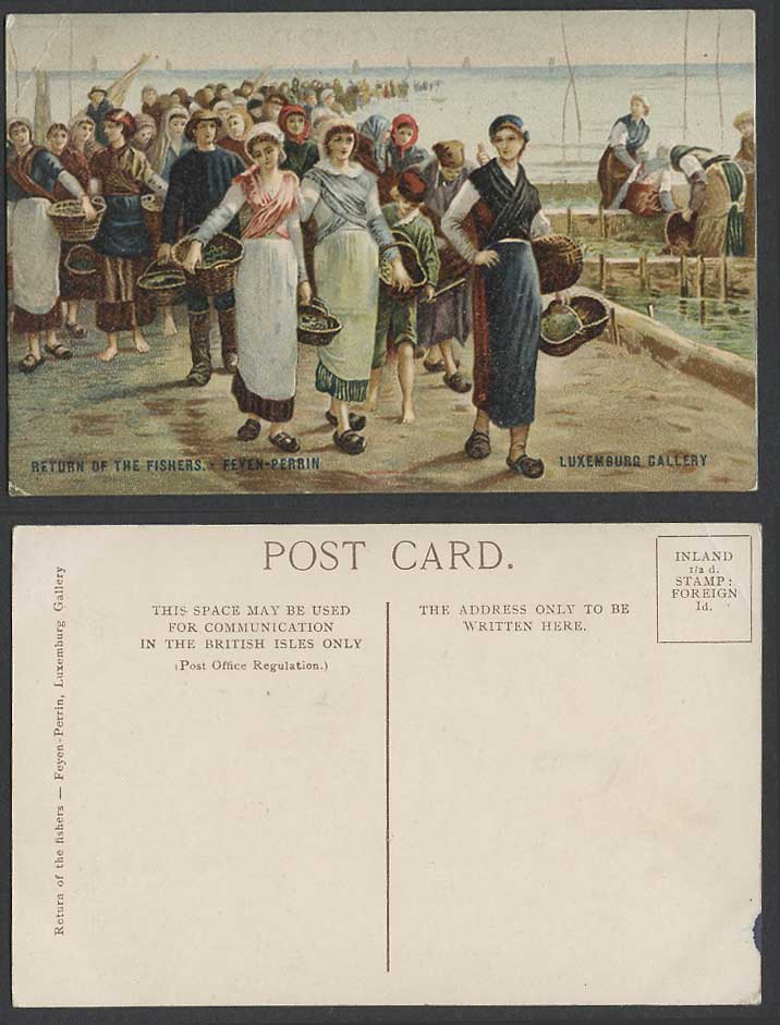 Luxembourg Gallery, Feyen Perrin, Return of Fishers, OYSTER FISHING Old Postcard