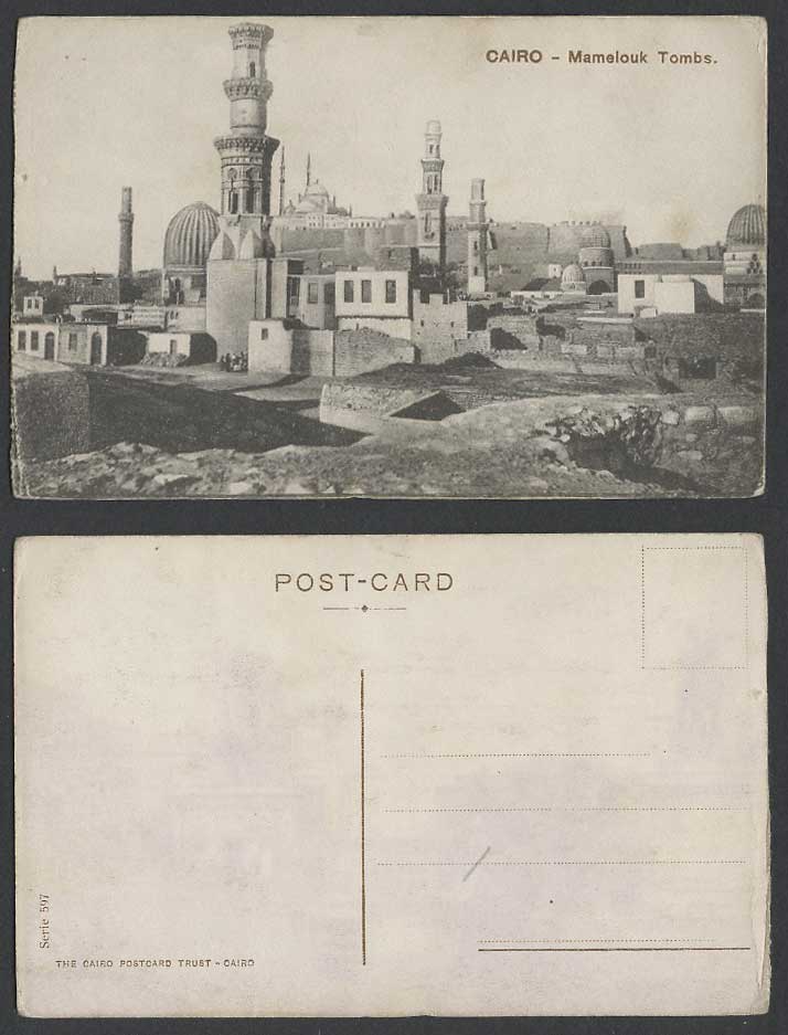 Egypt Old Postcard Cairo Tombs of Mamelouk Caire Tombeaux des Mamelouks & Towers