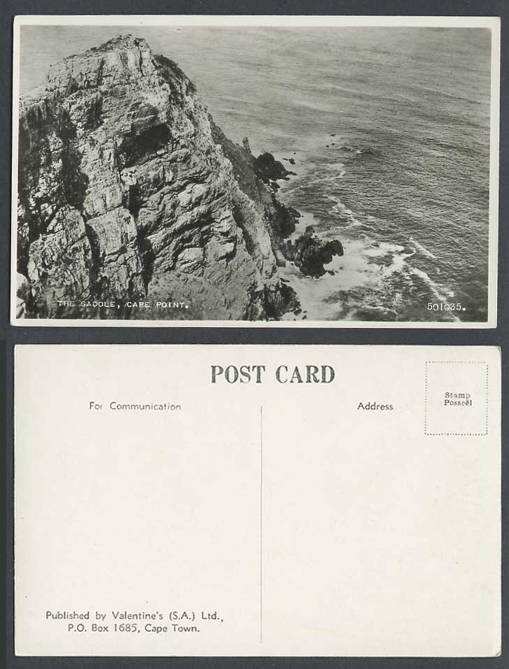 South Africa Old Real Photo Postcard The Saddle Cape Point Rocks Cliff Cape Town