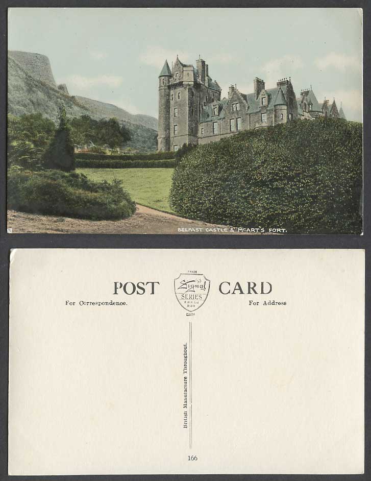 Northern Ireland Old Postcard Belfast Castle and McArt's Fort Cavehill Cave Hill