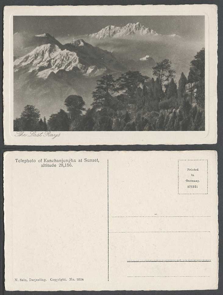 India Old Postcard Telephoto Kangchenjunga kanchanjungha Altitude 28156 Himalaya