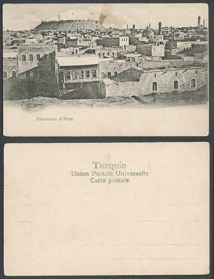 Syria Old UB Postcard Panorama d'Alep, General View Alep Aleppo Towers Buildings