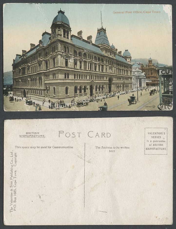 South Africa Old Postcard General Post Office GPO Adderley Street Scene Capetown