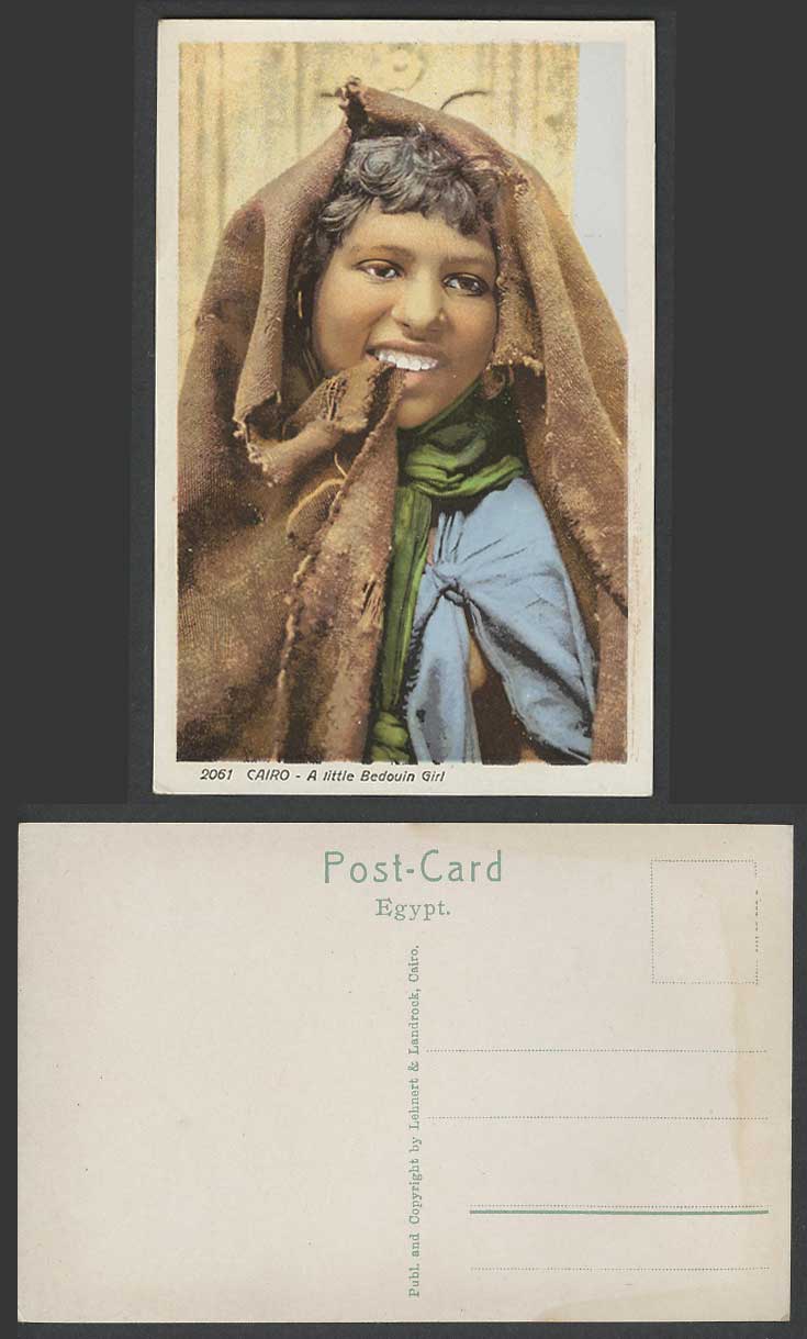 Egypt Old Colour Postcard Cairo A Little Native Bedouin Girl Lovely Smile Beduin