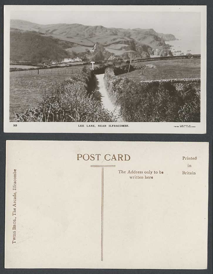 Ilfracombe The Lane, Hills Mountains Coast Seaside Devon Old Real Photo Postcard