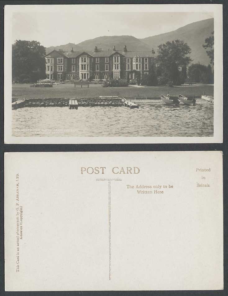 Ullswater Hotel from The Lake Boats Abrahams' Series 425 Old Real Photo Postcard