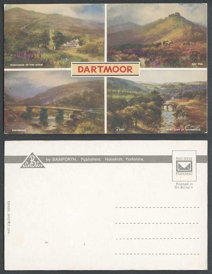 Dartmoor, Postbridge Hay Tor River Dart Newbridge Widecombe-in-The-Moor Postcard