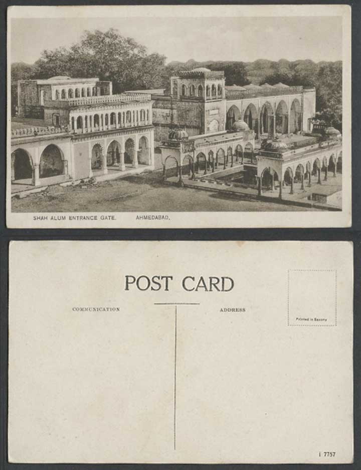 India Old Postcard Shah Alum Entrance Gate, Ahmedabad, Buildings, British Indian
