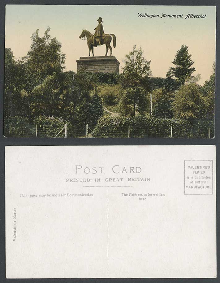 Aldershot, Wellington Monument, Hampshire Horse Rider Statue Old Colour Postcard