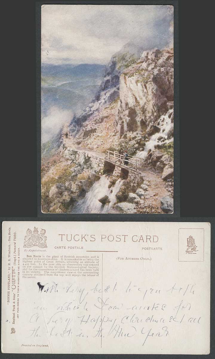 Ben Nevis H.B. Wimbush Artist Signed Bonnie Scotland Tuck's Oilette Old Postcard
