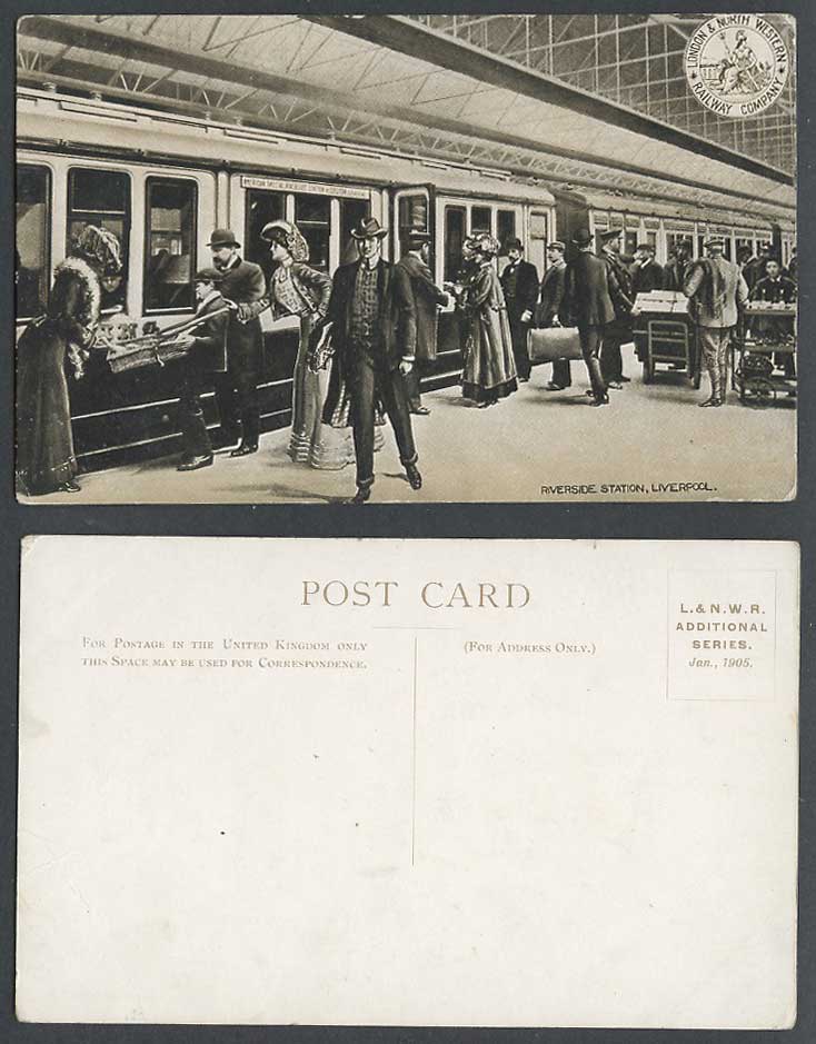 Liverpool Riverside Station, London & North Western Railway Company Old Postcard