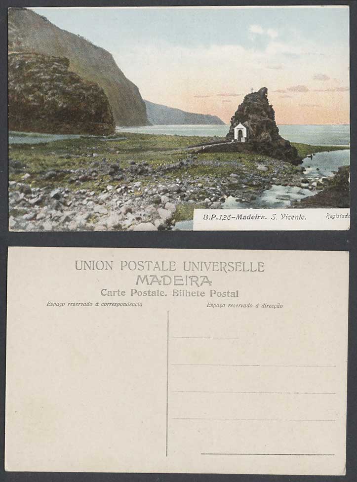 Portugal Old Colour Postcard Madeira S. Vicente Cross Gate Rock Panorama B.P.126