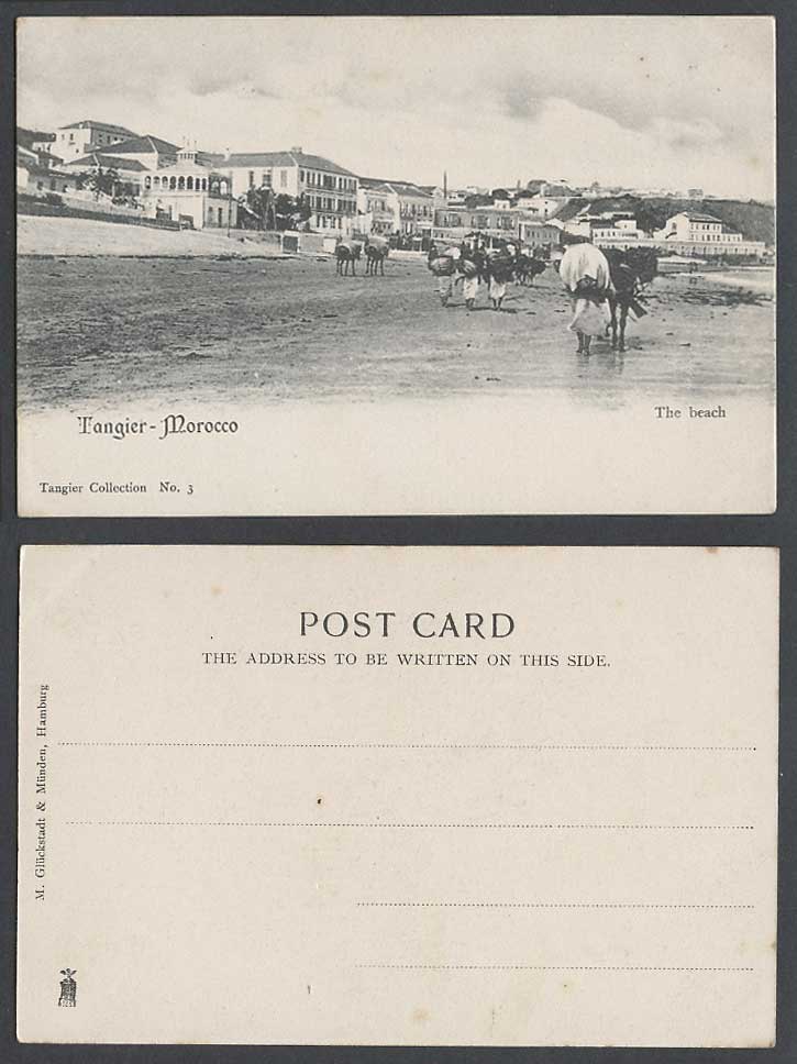 Morocco Old U.B. Postcard Tanger Tangier The Beach Donkey Seaside Panorama Maroc