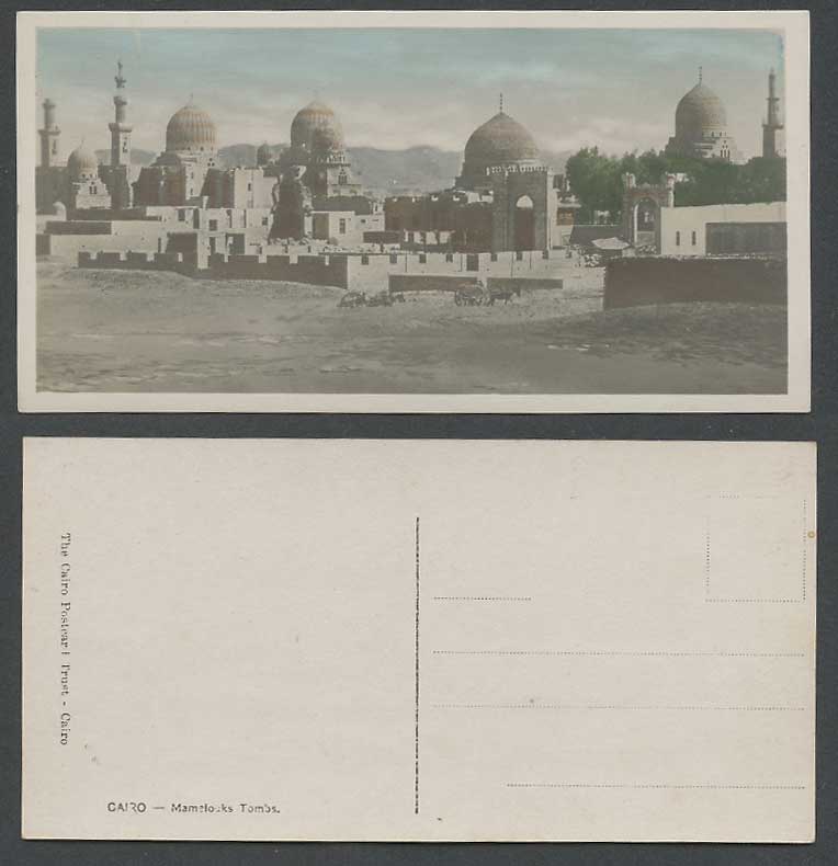 Egypt Old Hand Tinted RP Postcard Cairo Mamelouks Tombs Le Caire Bookmark Style