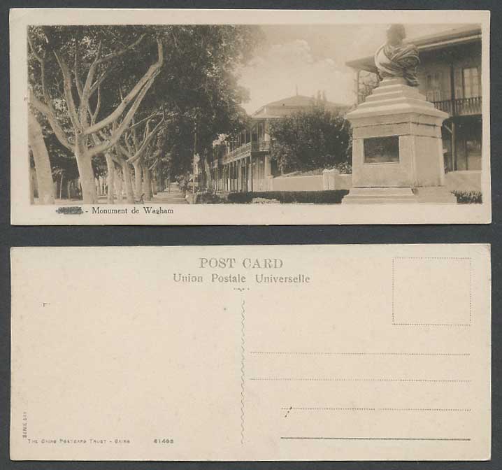 Egypt Old Postcard SUEZ Avenue de Wagham Monument, Port Tewfik, Street, Bookmark