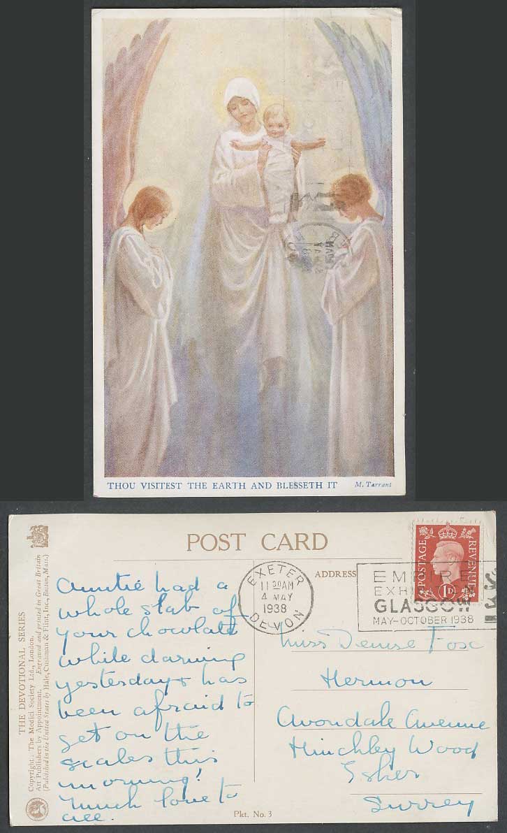 Margaret W. Tarrant Exhibition 1938 Old Postcard Thou Visitest Earth Blesseth it