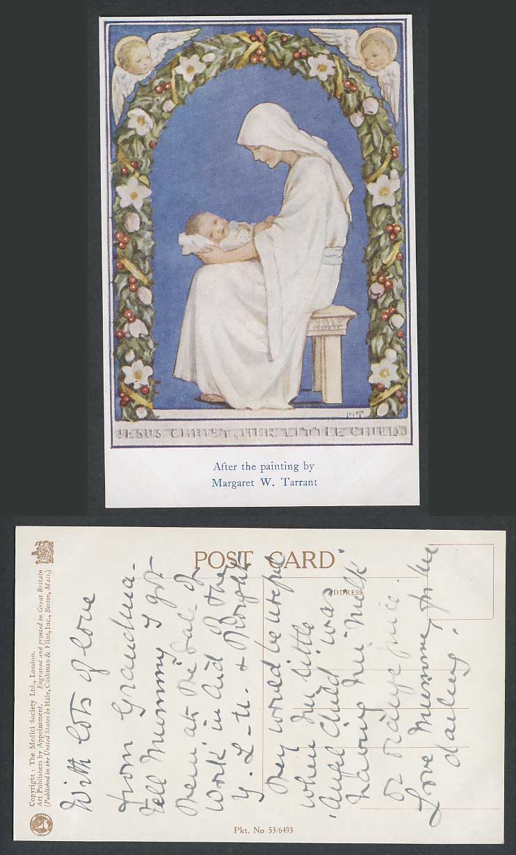 Margaret W. Tarrant M.T. Old Postcard Jesus Christ, Her Little Child Virgin Mary