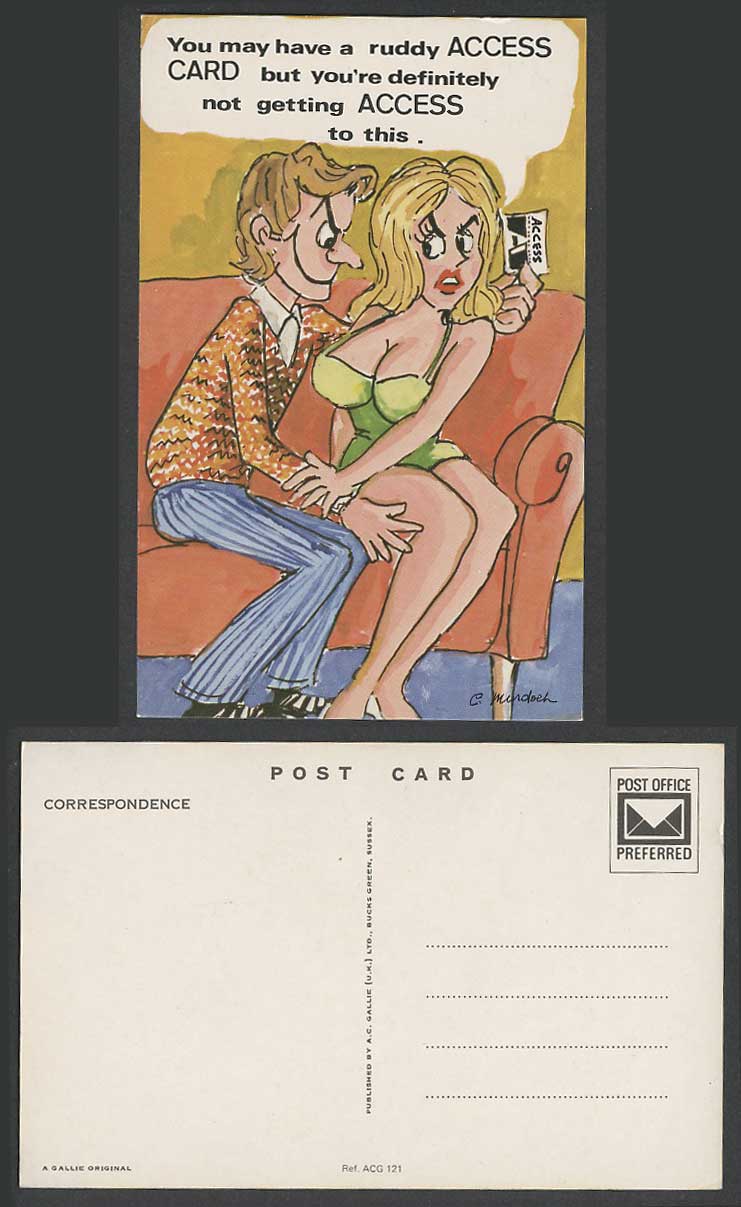 C. Murdoch Saucy Old Postcard You may have ruddy Access Card Not Getting to this