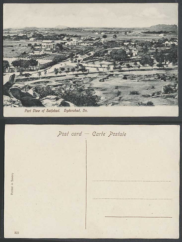 India Old Postcard Part View of Saifabad Hyderabad Dn. Deccan Streets & Panorama