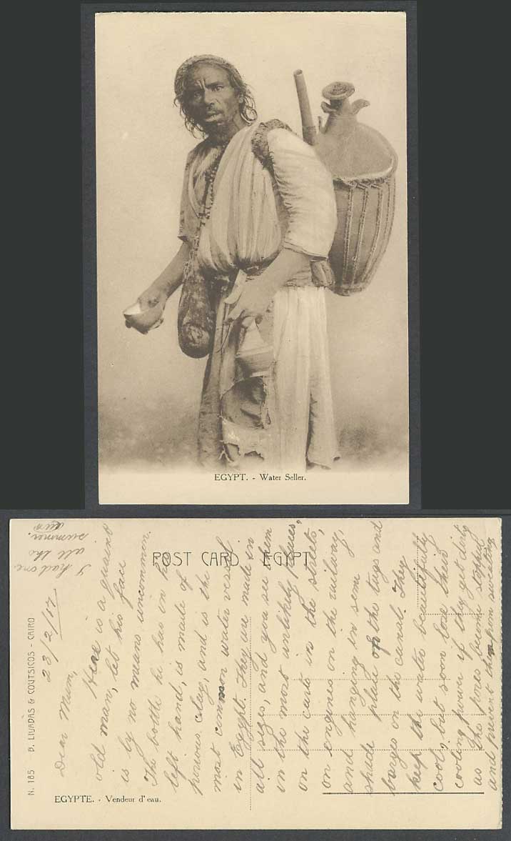 Egypt Old Postcard Native Water Seller Vendor Merchant Vendeur d'eau Ethnic Life