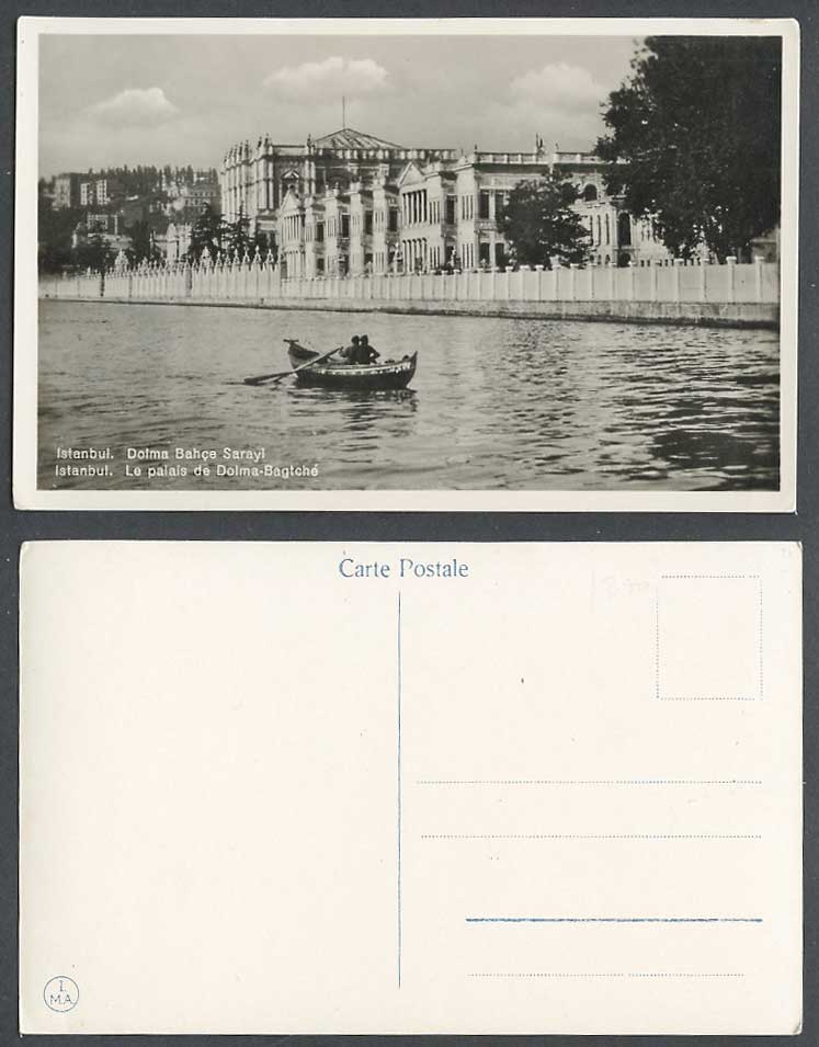 Turkey Old RP Postcard Constantinople Istanbul Palais Dolma-Bagtche Palace, Boat